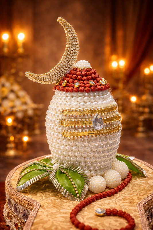 Royal Pearl Shagun Nariyal Shivling with Chandrama