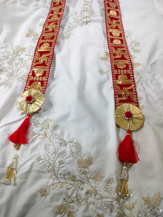 Red & Gold Welcome Swastik Patkas ( Pack of 10 )