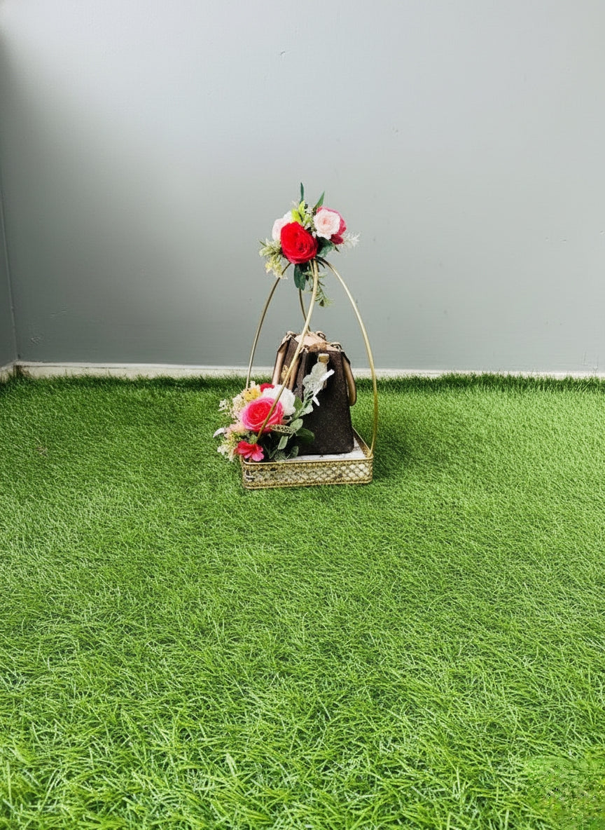 Elegant Floral Handle Basket Display