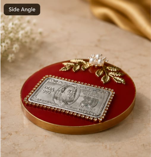 Silver coin Resin Platter