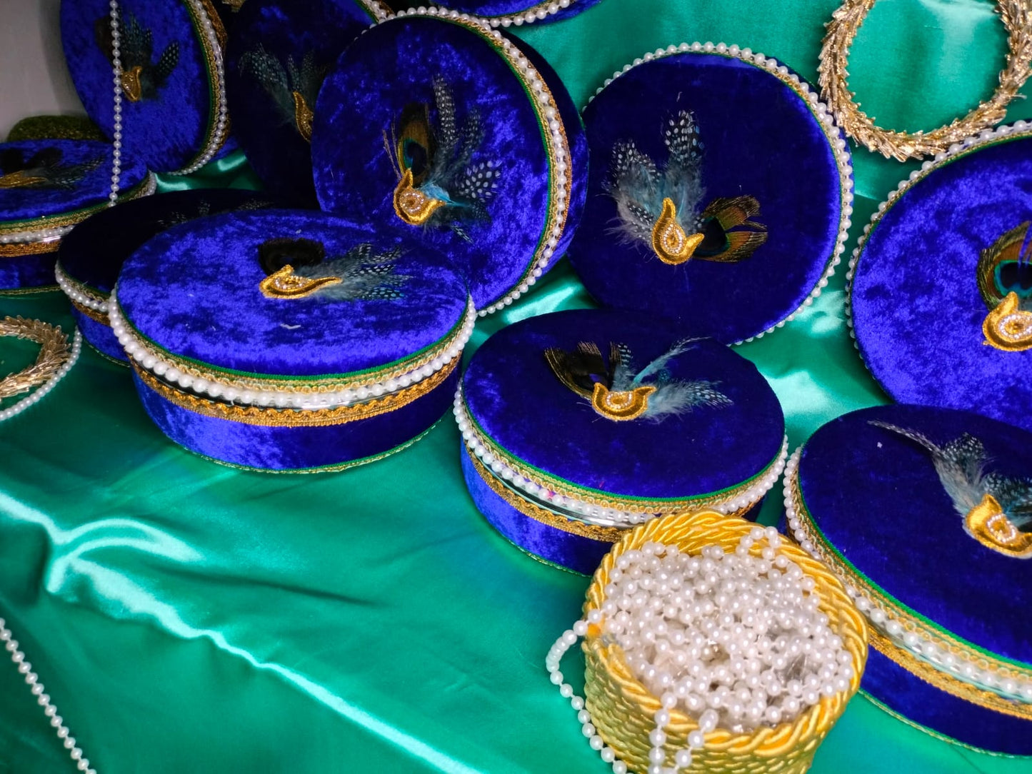 Handcrafted Blue Velvet Gift Box