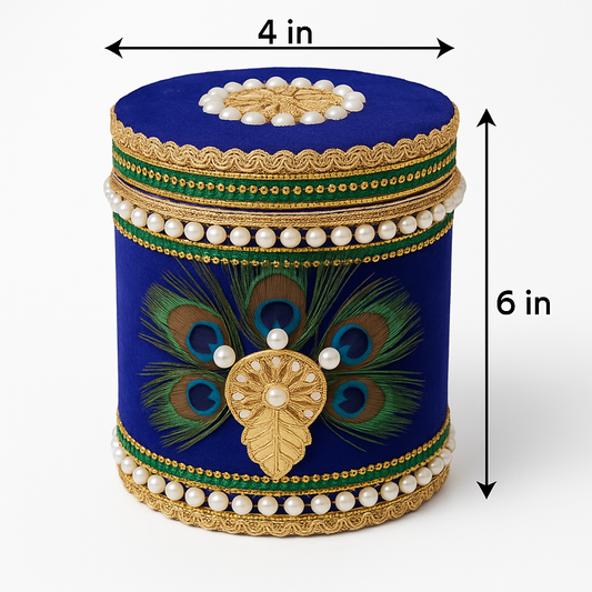 Royal Peacock Blue Wedding Shagun Utensil Set