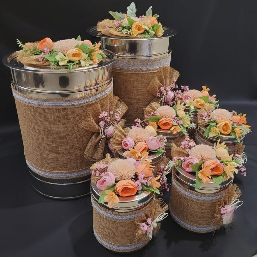 Rustic Bloom Wedding Shagun Utensil Set
