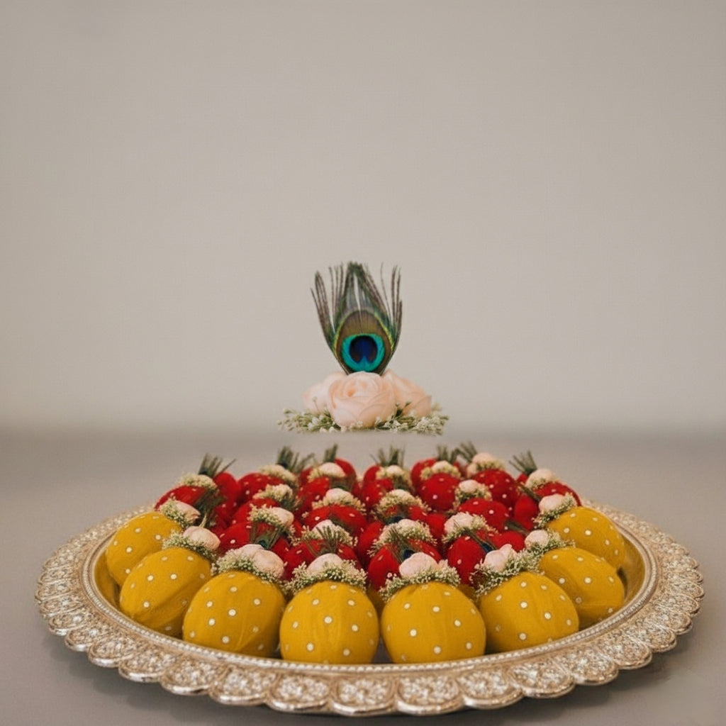 Divine Red Polka Handcrafted Shagun Nariyal