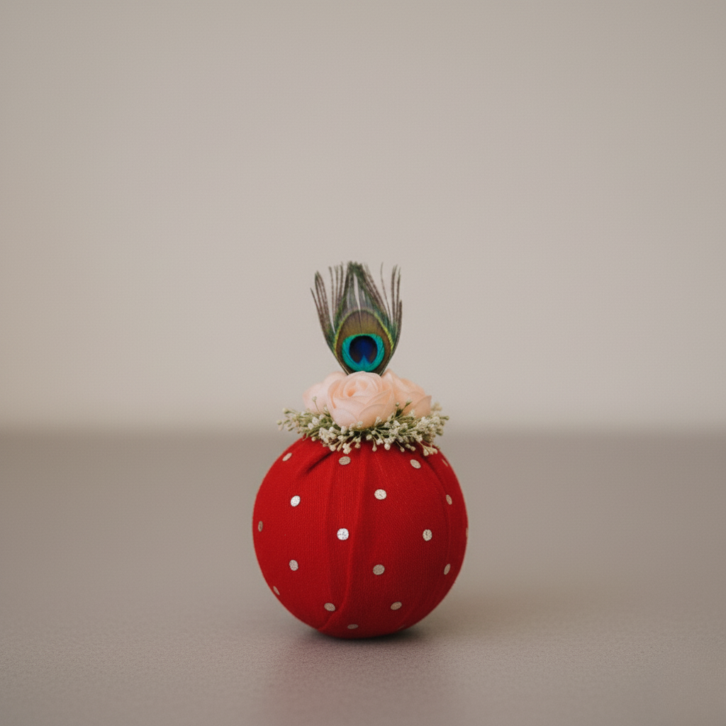 Divine Red Polka Handcrafted Shagun Nariyal