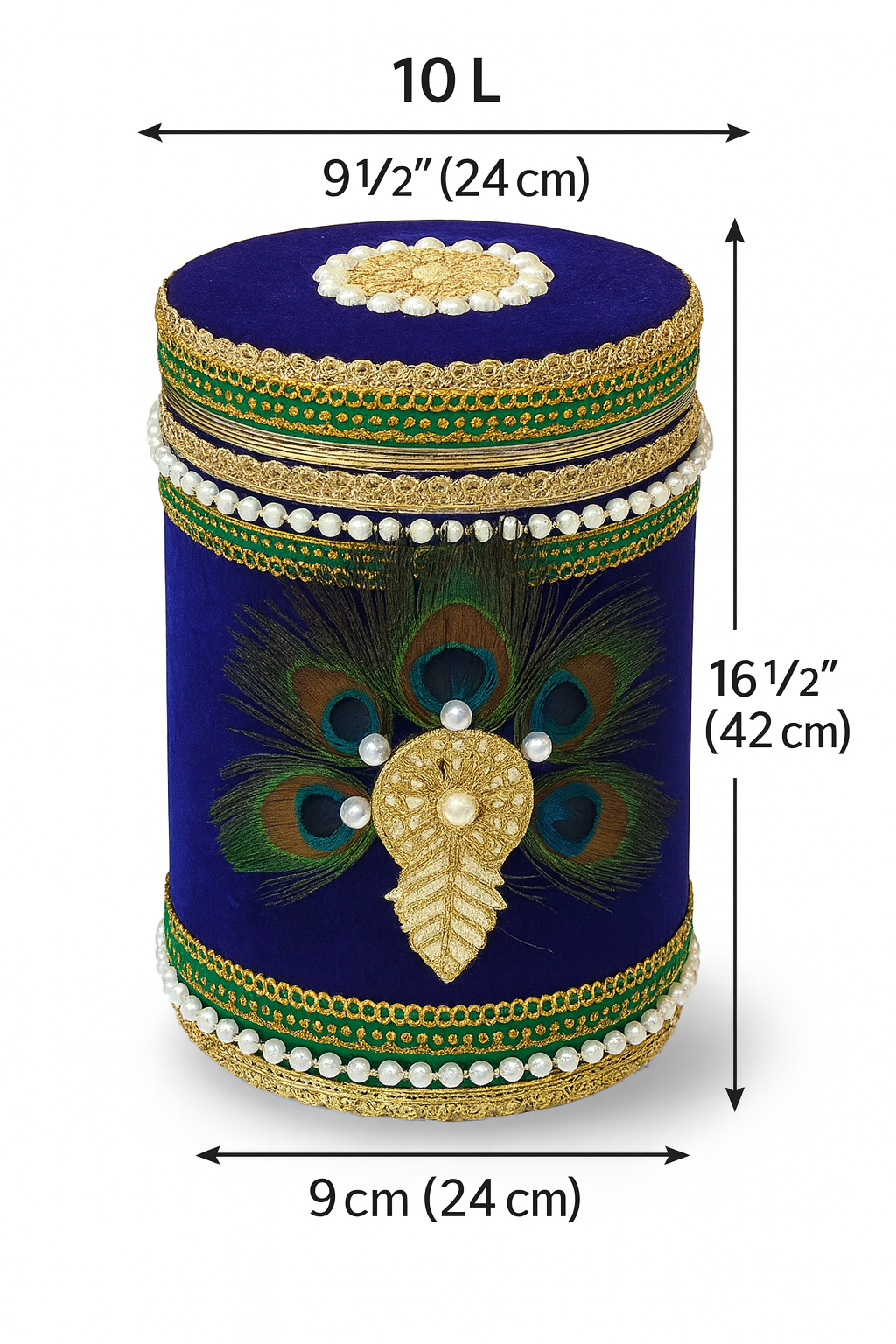 Royal Peacock Blue Wedding Shagun Utensil Set