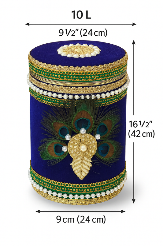 Royal Peacock Blue Wedding Shagun Utensil Set
