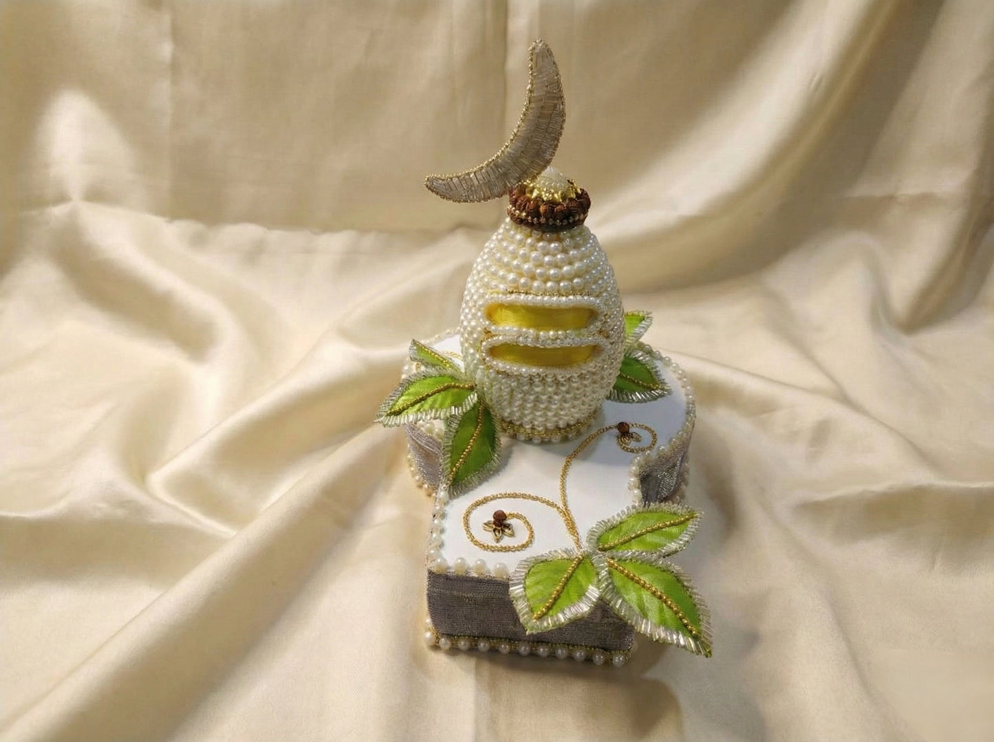 Pearl-Studded Shagun Nariyal Shivling