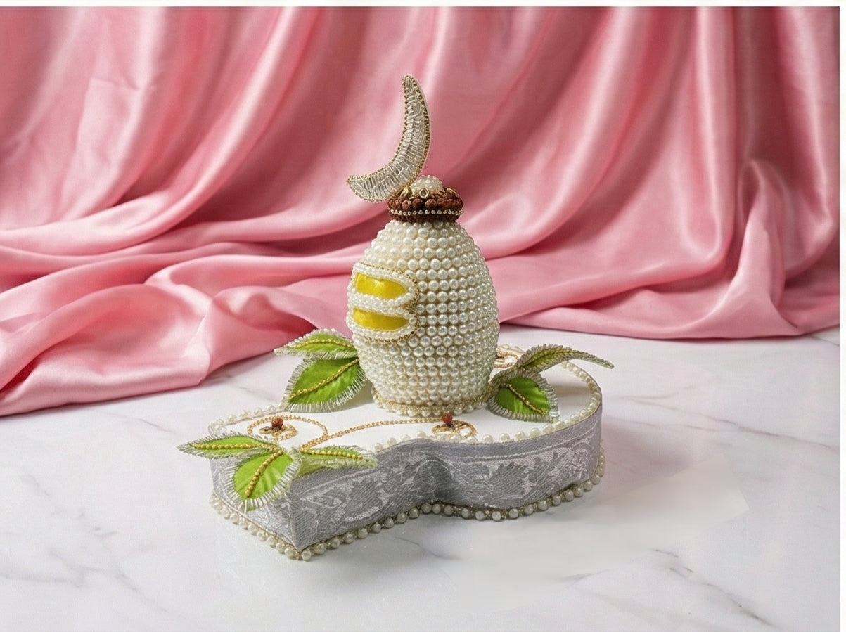 Pearl-Studded Shagun Nariyal Shivling