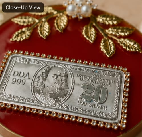 Silver coin Resin Platter