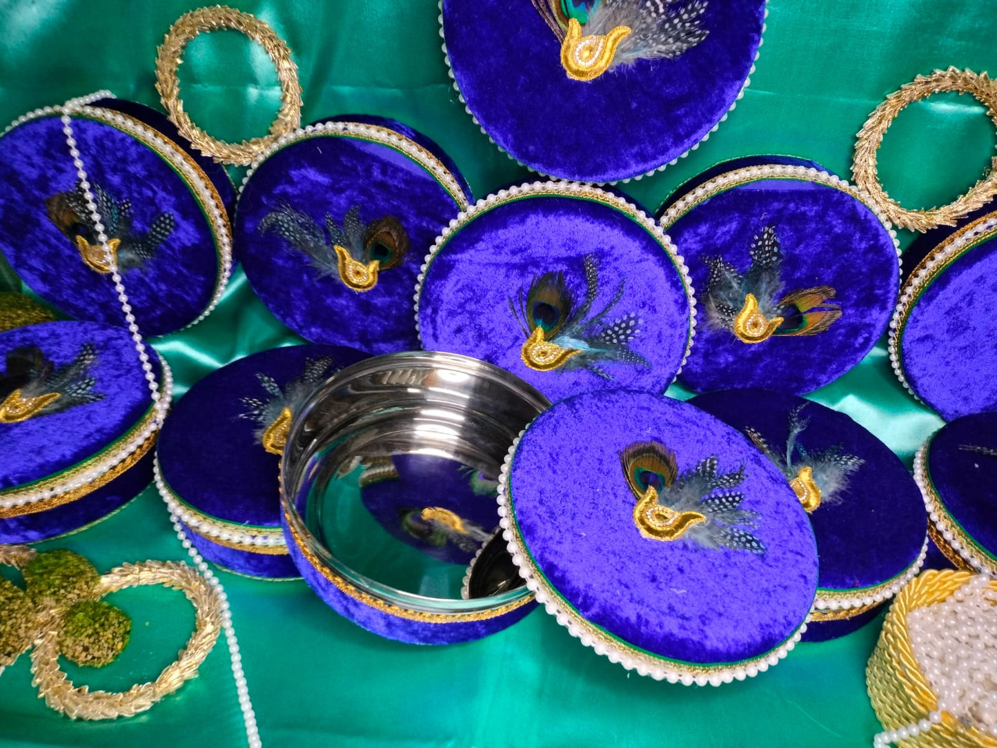 Handcrafted Blue Velvet Gift Box