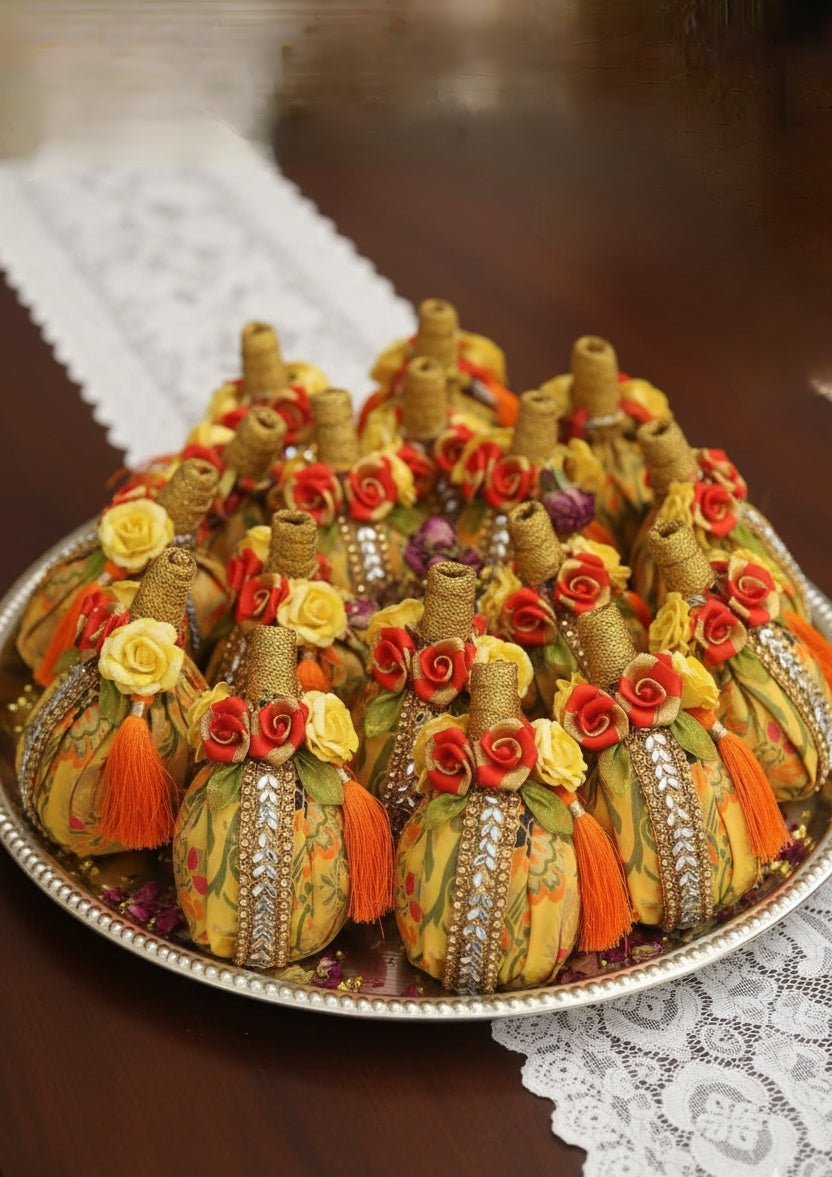 Sunshine Floral Handcrafted Shagun Nariyal