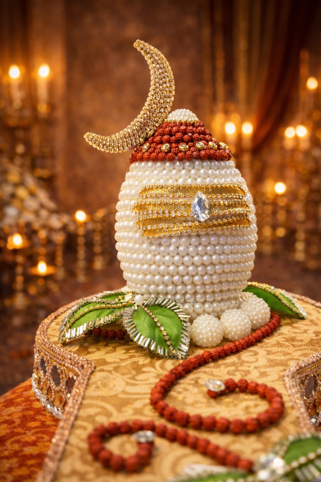 Royal Pearl Shagun Nariyal Shivling with Chandrama