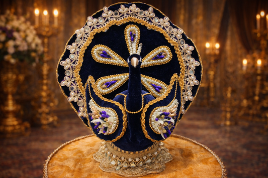 Handcrafted Velvet Peacock Shagun Nariyal