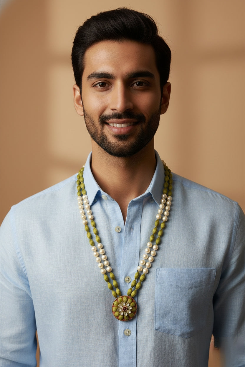 Premium Elaichi & Pearl Welcome Mala