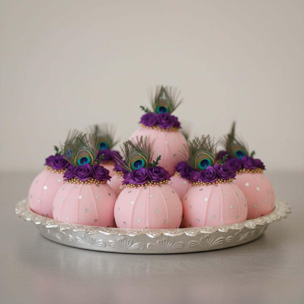 Divine Red Polka Handcrafted Shagun Nariyal