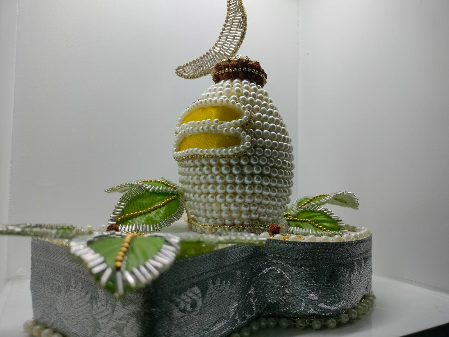 Pearl-Studded Shagun Nariyal Shivling
