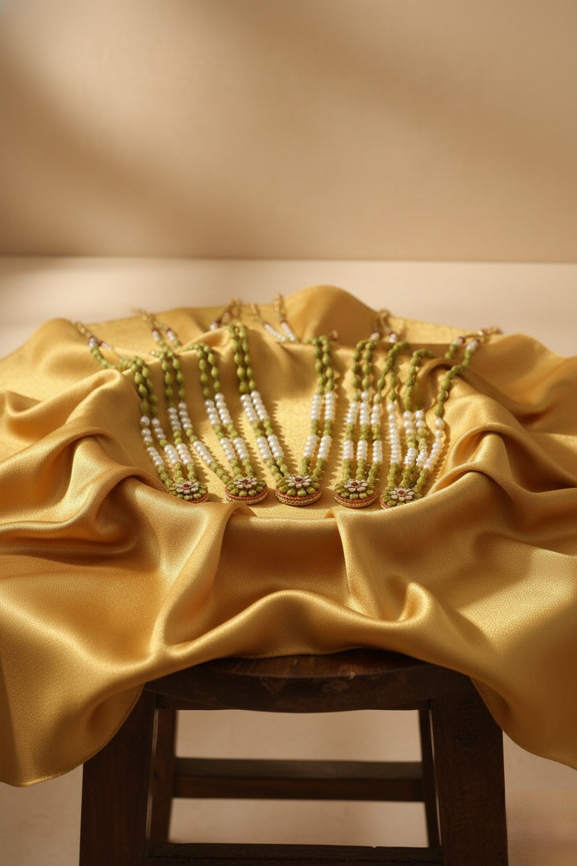 Premium Elaichi & Pearl Welcome Mala