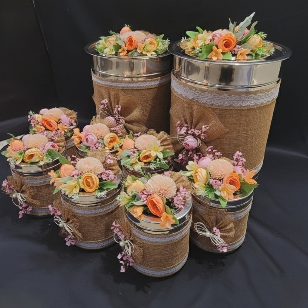 Rustic Bloom Wedding Shagun Utensil Set