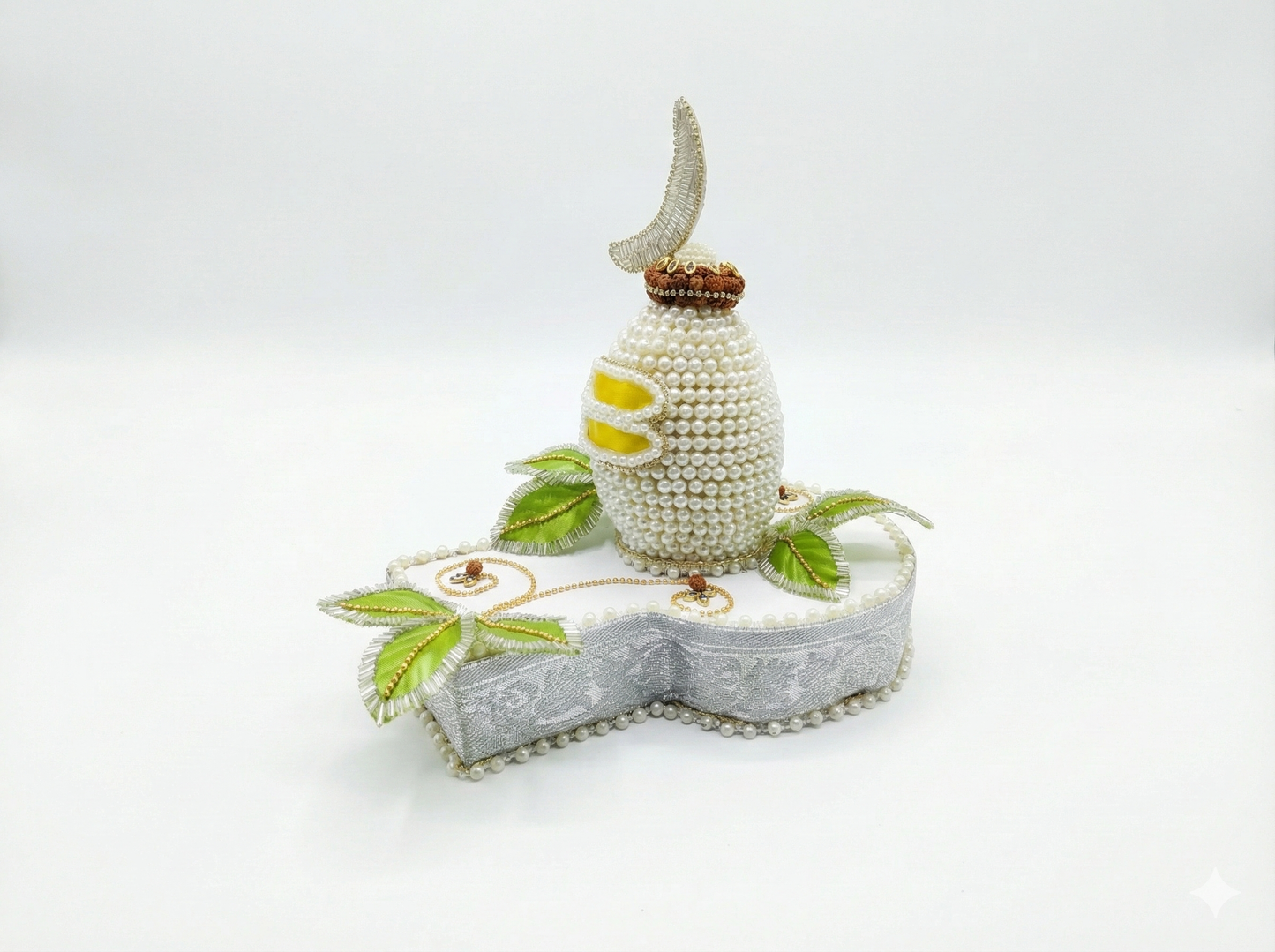 Pearl-Studded Shagun Nariyal Shivling