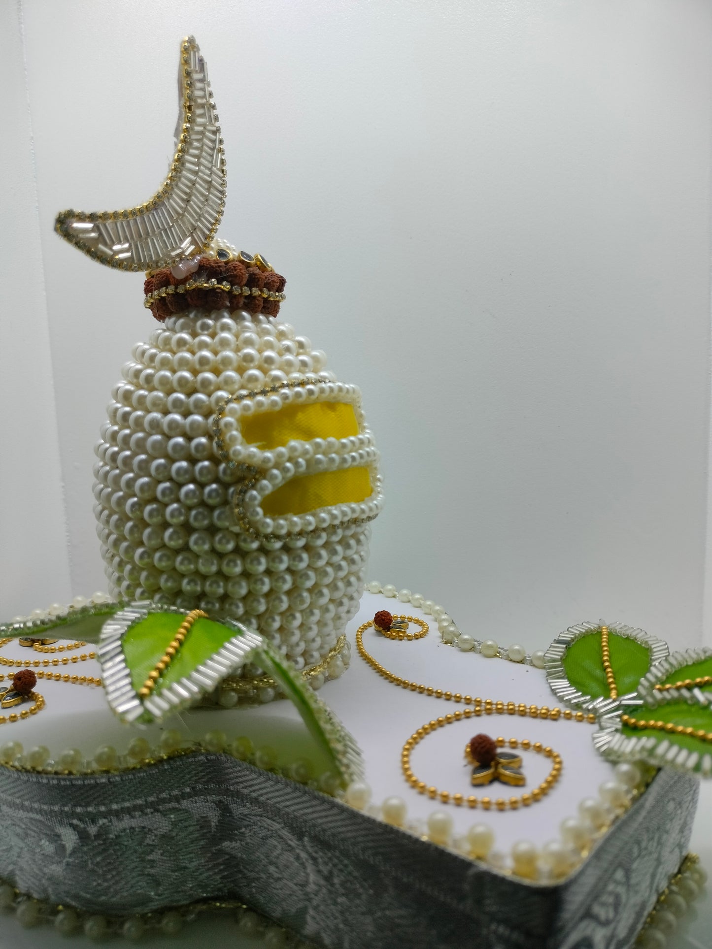 Pearl-Studded Shagun Nariyal Shivling