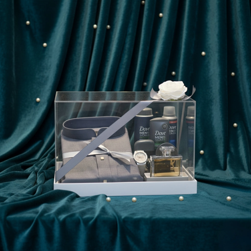 Luxury Bride & Groom Acrylic Gift Hamper Box