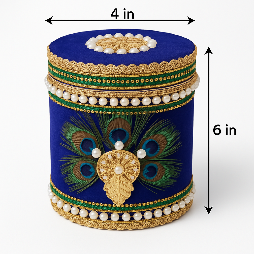 Royal Peacock Blue Wedding Shagun Utensil Set