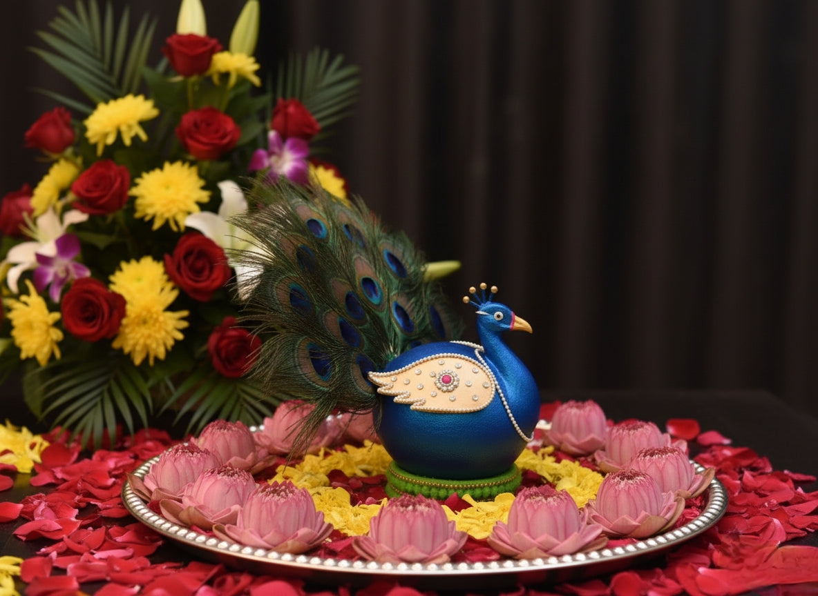 Royal Peacock Handcrafted Shagun Nariyal