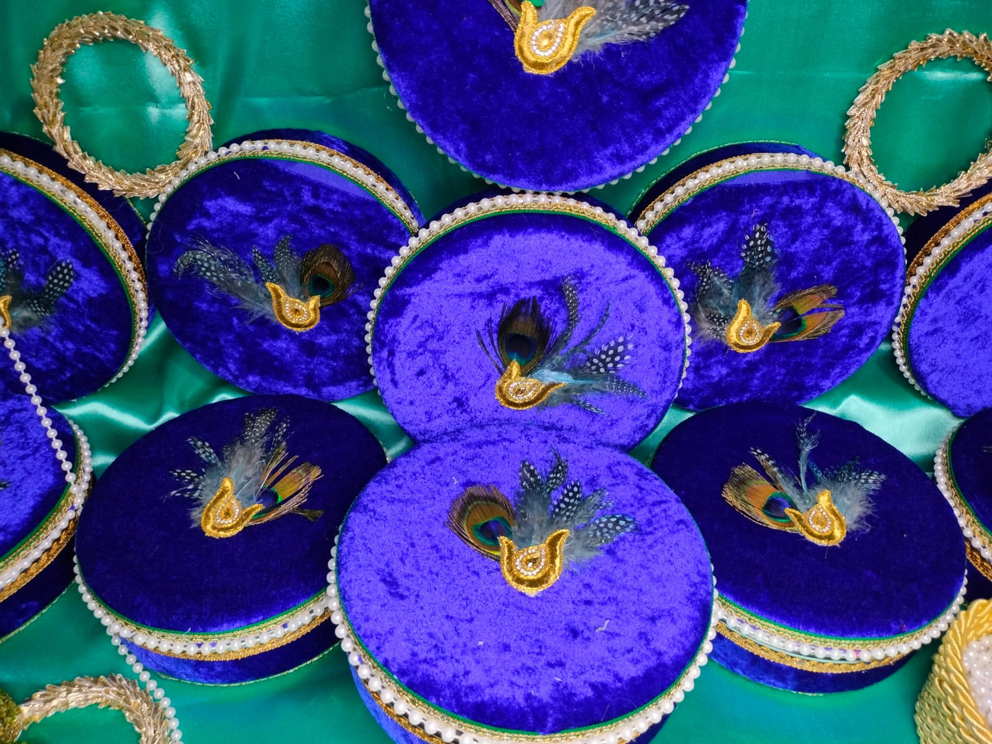 Handcrafted Blue Velvet Gift Box