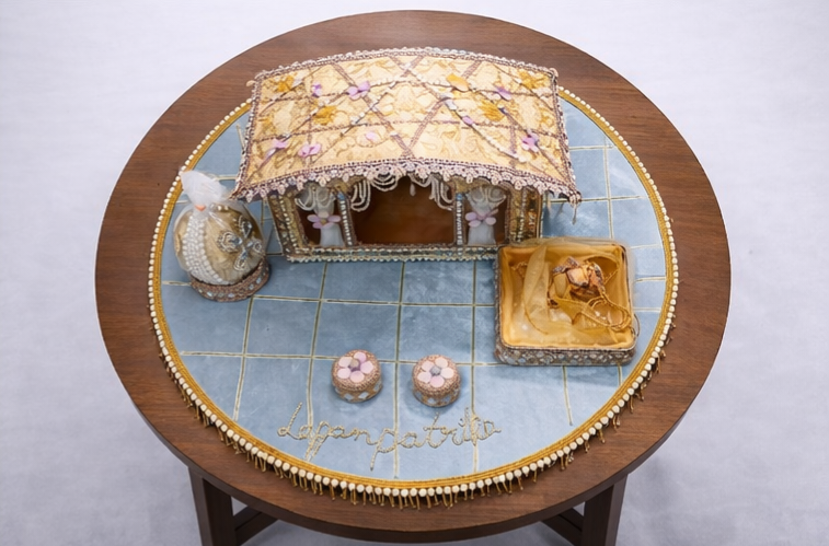 Royal Lagan Patrika Tray with Handcrafted Mandap, Shagun Nariyal & Chawal-Roli Boxes