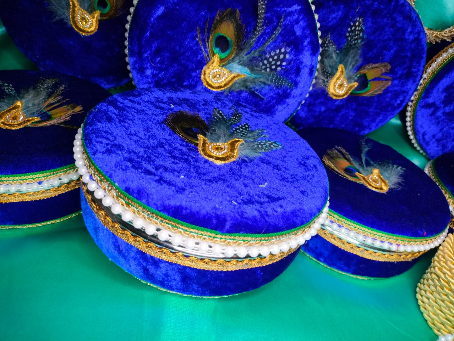 Handcrafted Blue Velvet Gift Box