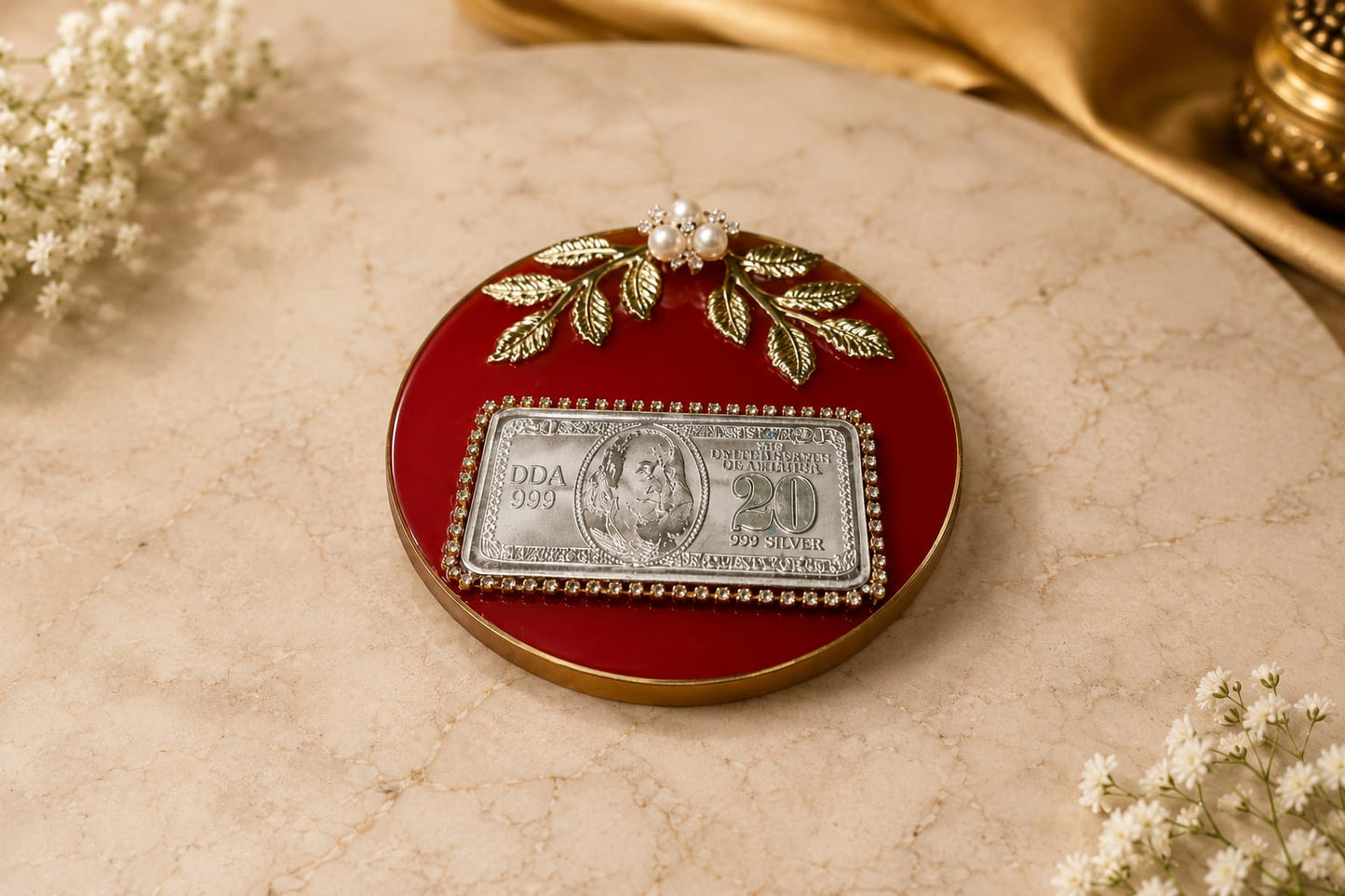 Silver coin Resin Platter