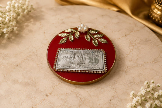 Silver coin Resin Platter