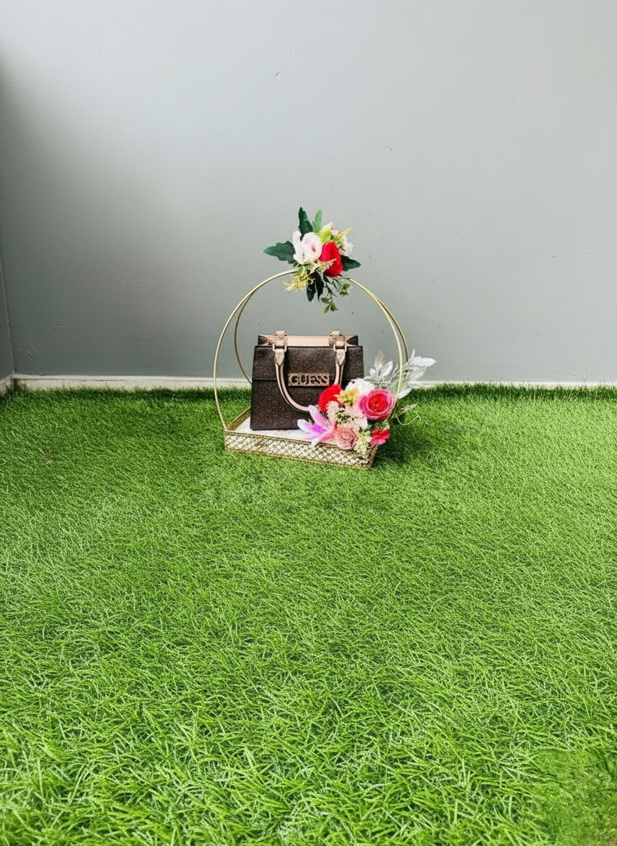 Elegant Floral Handle Basket Display