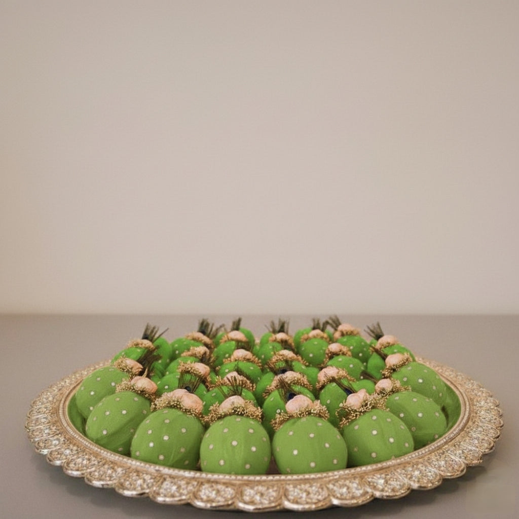 Divine Red Polka Handcrafted Shagun Nariyal